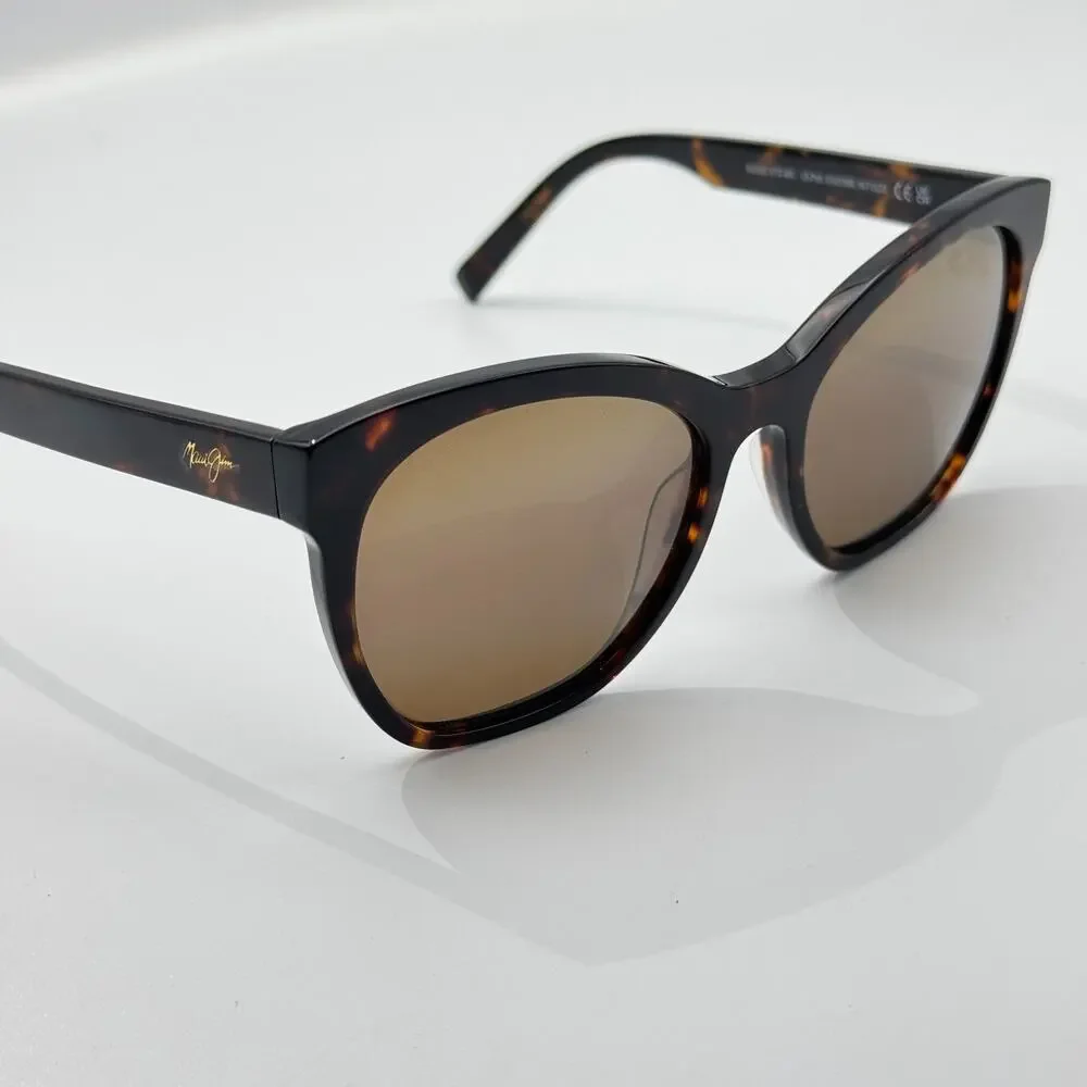 Maui Jim Sunglasses Alulu STG-BG MJ878-10 Dark Tortoise Cat Eye Bronze Polarized